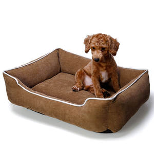Cama desmontable antideslizante para perro, lavable, marrón y gris, fabricante al por mayor - Product Image 1