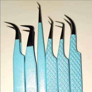 LOGO personnalisé 45 75 90 degré diamond grip <span class=keywords><strong>pince</strong></span> à épiler En Acier Inoxydable cils pincettes fibre astuce brucelles pour extension de cils - Product Image 1
