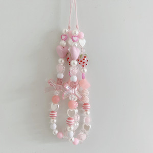Laccetto Corto Personalizzato per Telefono con Cuore a Fragola e Fiocco, Design Fresco, Decorazione per <span class=keywords><strong>Cellulare</strong></span> - Product Image 2
