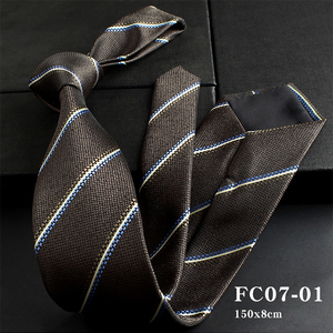 Nueva <span class=keywords><strong>Corbata</strong></span> de Hombre Moderna, Casual y Retro de 8 cm, con Rayas Marrones y Color Bronceado, con Diseño Floral, Hecha a Mano, para Negocios, Bodas y Trajes Formales - Product Image 4