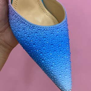 รองเท้าส้นสูงสำหรับผู้หญิง คุณภาพสูง สายรัดข้อเท้า ดีไซน์ทันสมัย ปิดหัวรองเท้า เซ็กซี่ ประดับคริสตัล หรูหรา - Product Image 5