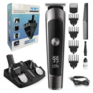 6 in 1 Professional Online Haircut Rechargeable Hair Clipper Electric Trimmer Set for Men Usb Stainless Steel Nose Hair Cutter