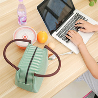 Étudiants et employés de bureau Sac à lunch en cuir à isolation thermique Pochette fraîche Sac à main de stockage des aliments pour un usage quotidien