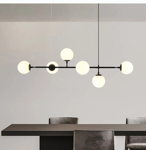 <span class=keywords><strong>Luminaire</strong></span> suspendu de style nordique pour restaurant, postmoderne, 6 lumières, noir et or, <span class=keywords><strong>verre</strong></span>, lampes suspendues pour salle à manger, cuisine, bar - Product Image 5