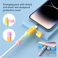 Housse de protection en silicone colorée pour câble de données USB C, bouchon anti-poussière pour prise de charge
