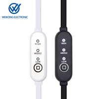 Interrupteur de contrôle de température à trois réglages de chauffage, protection IP54, isolation TPE pour domotique, câble plat 5V 12V H/M/L
