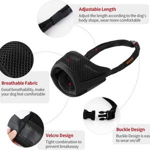 Bozal para Perro, Suave, Transpirable, de Nailon, Ajustable, Permite Beber, para Perros Pequeños/Medianos/Grandes, 5 Tamaños Personalizables - Product Image 5