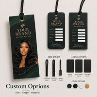 Étiquettes personnalisées imprimées pour perruques, étiquettes en papier double face avec logo et espaces inscriptibles pour extensions de cheveux et produits capillaires