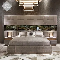 180*200 नरम कपड़े राजा आकार बेडरूम बिस्तर लक्जरी इतालवी डिजाइन बेडरूम फर्नीचर आधुनिक शैली किताबों की अलमारी चारपाई की अगली पीठ बिस्तर