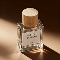Flacon de parfum carré en verre transparent de luxe 50 ml avec pulvérisateur à pompe, diffuseur à bâtonnets, couleur et logo personnalisés, emballé en carton, pour femmes et hommes