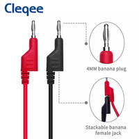 Câble de Test P1037-10 coloré Fiche banane empilable Câble en cuivre isolé en PVC flexible avec pince crocodile pour les tests électriques