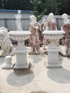 Macetas Grandes de Mármol Blanco para Exteriores, Modernas y Personalizadas, Hechas a Mano, Urnas Talladas para Plantas, Decoración de Jardín - Product Image 3