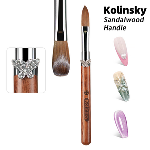Pinceau à ongles en acrylique Kolinsky avec logo personnalisé, pour gel UV, poudre, nettoyage de la poussière, colle à ongles, outil OEM - Product Image 5