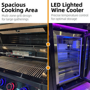 Meubles de cuisine extérieurs en acier inoxydable résistants aux intempéries, îlot BBQ, évier, réfrigérateur, grill, modulaire, pour jardin et maison - Product Image 4