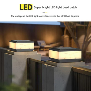 Poteau lumineux de pilier de LED à énergie solaire pour la <span class=keywords><strong>lampe</strong></span> frontale de <span class=keywords><strong>colonne</strong></span> de cour imperméable de jardin extérieur avec l'alimentation par batterie - Product Image 6