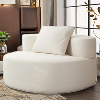 Fauteuil d'appoint confortable en tissu pour salon, chaise ronde modulaire capitonnée avec coussin, canapé pour chambre, hôtel, appartement, éponge