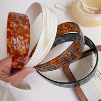 Serre-tête large en acétate fait main style coréen, motif léopard et écossais, minimaliste et polyvalent, pour femme
