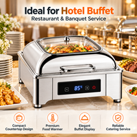Réchaud de buffet de luxe en acier inoxydable, chauffe-plat portable coloré avec poignée pour hot pot