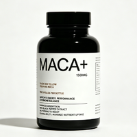 Capsules végétariennes de poudre de racine de Maca 1500mg Marque Blanche – Compléments alimentaires à base de plantes rouges et jaunes pour adultes, enfants et femmes enceintes