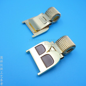 Metal <b>Pen</b> Clip Letter B 45mm Spring Loaded Alloy Electroplated <b>Gold</b> Stationery Accessory - Product Image 1