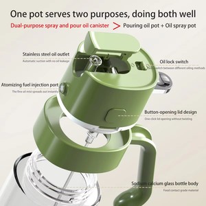 Bouteille pulvérisatrice d'huile hxglass 2 en 1, double usage, 550 ml, design atomiseur, verseur d'huile, distributeur d'huile d'olive - Product Image 6