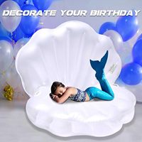 Rangée flottante gonflable de coquille de PVC transfrontalière pour la décoration d'anniversaire de mariage de fête de piscine de plage