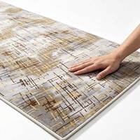 Alfombra Comercial Personalizada con Diseño Abstracto de Cuadrícula en Gris Dorado, para Oficinas, Hoteles, Vestíbulos, Proyectos, Alfombras para Sala de Estar, Alfombras Grandes