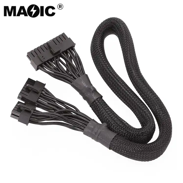 60cm 18awg 14pin 10Pin to 24Pin ATX Power Supply Cable 20 4 Pin PSU Motherboard Sleeve for Corsair AX1500i AX1200i AX860i AX760i