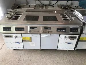 Cocina de fideos de Gas chino de Pasta de elevación automática comercial con gabinete 6 cesta caldera de Pasta de elevación cocina de fideos instantáneos