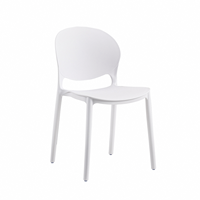 Chaise de salle à manger moderne minimaliste en PP monobloc durable, empilable, pour l'extérieur, la maison, le bureau, les entreprises, garantie 5 ans