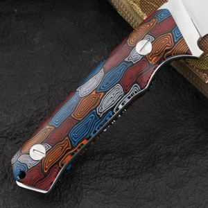Couteau à lame droite Yuanchen fait main, pour le camping en plein air, en acier inoxydable, manche G10, 20 cm, épaisseur 5,7 mm, multi-usages, OEM - Product Image 4