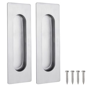 WEKIS 4.72 Inch Brass Matte Black <b>Small</b> <b>Sliding</b> Door Handle Hardware Industrial Recessed Pulls Kitchen Cupboard Screw Easy - Product Image 2