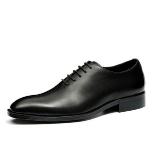 Zapatos Formales de Negocios con Cordones Más Vendidos en 2025 - Zapatos de Hombre de Piel Vacuna Hechos a Mano con Punta en Pico, Impermeables para Otoño - Product Image 2