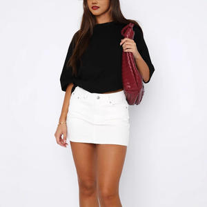 <span class=keywords><strong>Falda</strong></span> vaquera retro ajustada de nailon/algodón elástico de secado rápido para mujer, ideal para el comercio transfronterizo europeo-americano. - Product Image 5