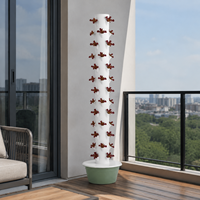 Tour hydroponique verticale à 13 niveaux pour jardin intérieur/extérieur avec pompe à eau et système de paniers en éponge pour la culture