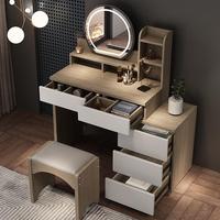 Table de maquillage extensible avec miroir LED, table de maquillage moderne avec lumières, table de maquillage en bois