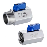 Vente chaude Personnalisé Mâle À Femelle douche vanne d'arrêt PN63 1/8 "1/4" 3/8 "1/2" Filetage Mini Valve Ball dn 15