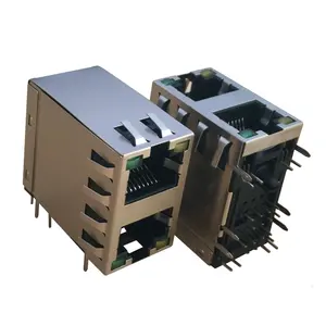 3MJDT-21881T-11W6 PCB Ethernet 2x1 порт RJ45 разъем со светодиодной подсветкой