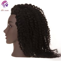 Mannequin de pratique de cheveux humains bouclés Mannequin de tête de pratique de cheveux humains Poupées avec cheveux humains Fille noire Cheveux longs