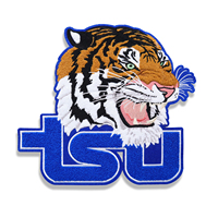 Logo bordir tambal kartun Transfer panas kustom untuk pakaian topi tambalan hewan macan
