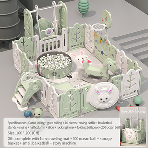 Recinto per Bambini da Interno, Box per Neonati, Combinazione di Altalena e Scivolo in Plastica per Bambini - Product Image 3