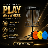 Kit de Démarrage de Disc Golf : 3 Disques (Driver, Midrange, Putter) en Plastique et Acier, Panier Portable, Sac de Transport – Idéal pour Débutants