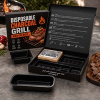 Boîte de barbecue miniature à usage unique |   Boîte à emporter pour barbecue au charbon de bois jetable |   Barbecue portable personnel pour le camping et les fêtes en plein air