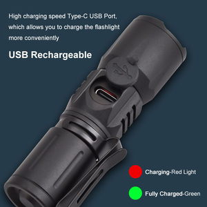 Xách Tay Mini Cường Độ Cao Torch Ánh Sáng Ngoài Trời Có Thể Sạc Lại Cắm Trại Làm Việc Ánh Sáng <span class=keywords><strong>LED</strong></span> Cap Clip Titan Hợp Kim Đèn Pin - Product Image 6