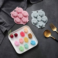 Molde de silicona de grado alimenticio con logo personalizado para gomitas de búho y bandeja de hielo con fácil desmolde