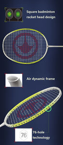 Raquette légère Kunli <span class=keywords><strong>Badminton</strong></span> K300 en fibre de carbone 4u 82g Raquette de <span class=keywords><strong>badminton</strong></span> professionnelle - Product Image 6