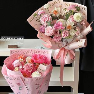 Papier d'emballage floral en kapok de haute qualité, élégant, avec impression artistique bronzée, imperméable et écologique - Product Image 5