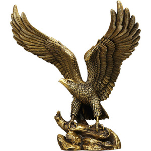 Adorno de Águila de Latón con Alas Extendidas, Cobre Amarillo, Arte Tradicional, Decoración para el Hogar, Oficina, Escritorio, Regalo Empresarial - Product Image 4