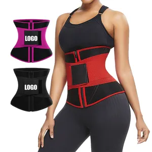 HEXIN yeni varış özel Logo çift kontrol kırmızı renk vücut zayıflama egzersiz egzersiz shapewear bel düzeltici korse