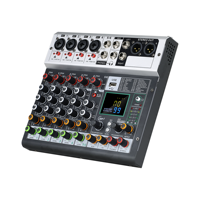 Petit mixeur audio professionnel 4/6 canaux avec 99 effets DSP, contrôleur DJ/console audio pour studio d'enregistrement et diffusion en direct